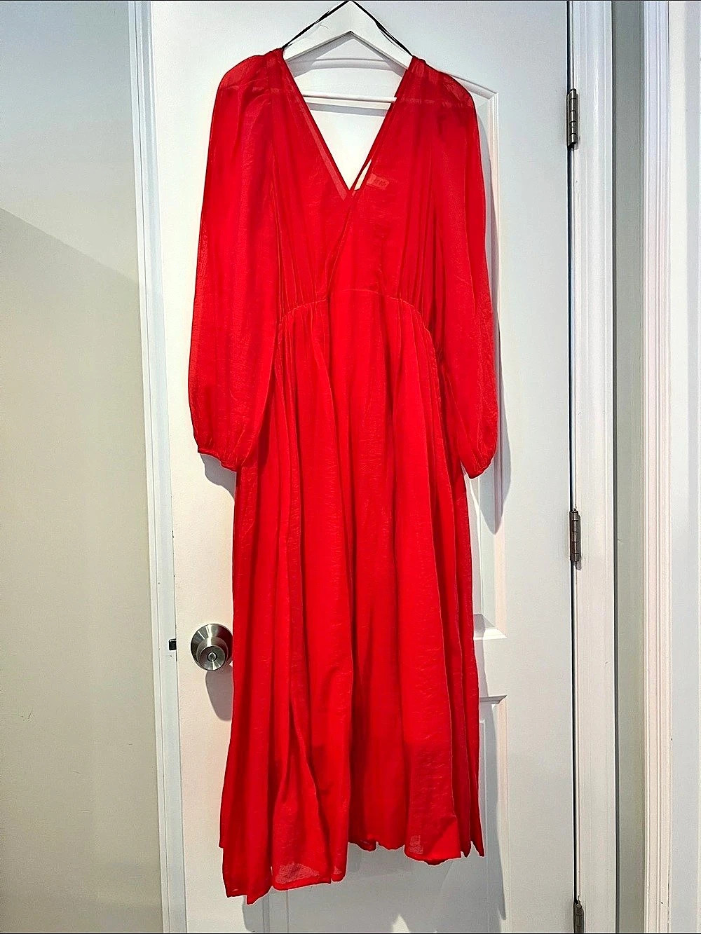 H&Medium Red Long Sleeve Maxi Dress Size Medium. Never used.